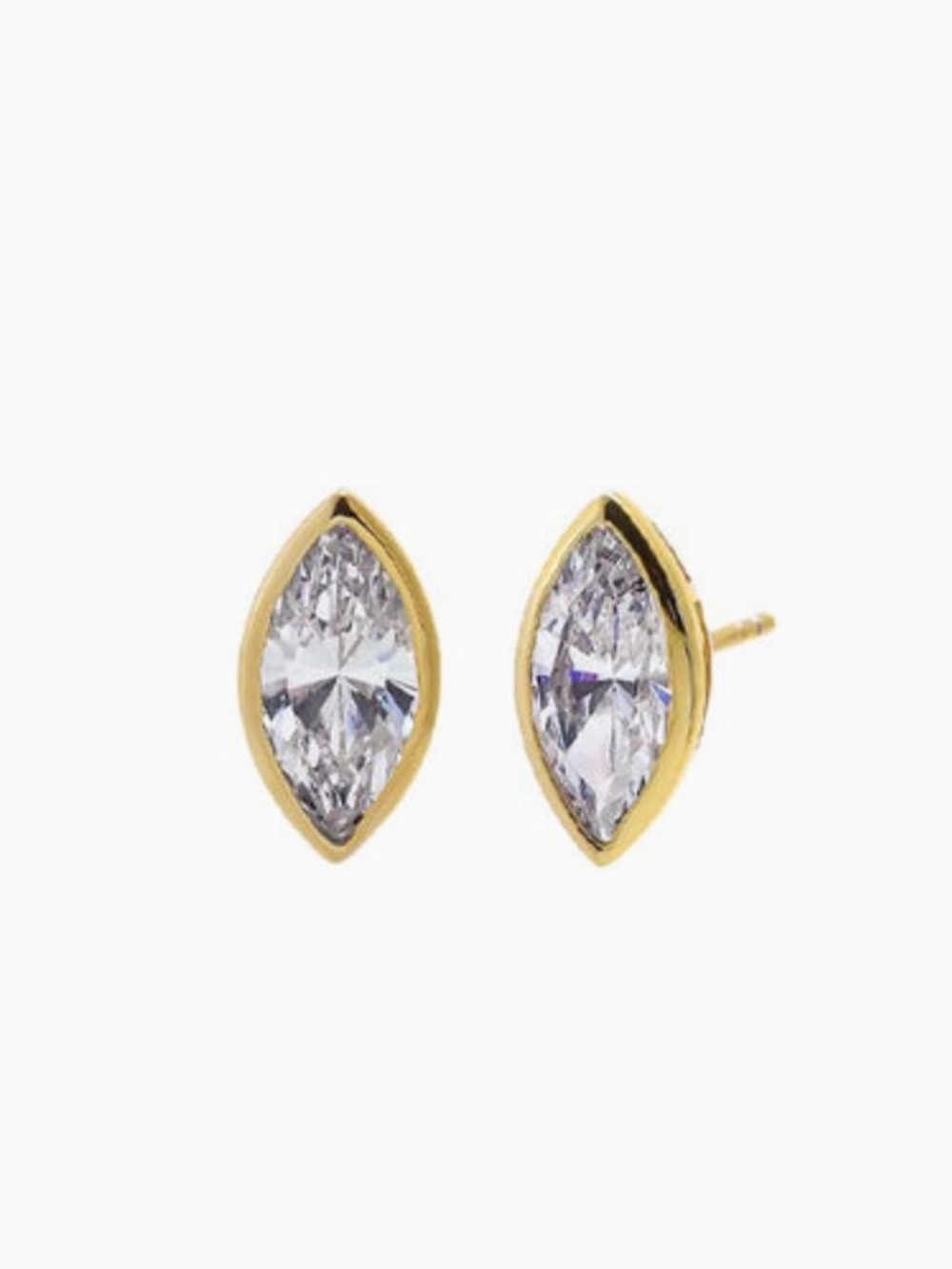 CZ Marquise Bezel Stud Earring